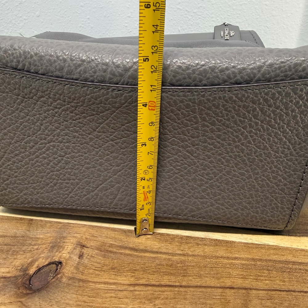 Coach Faye Convertible Backpack Gray Leather Turnlock 3 Way Bag Buffalo Embossed - Picture 16 of 16